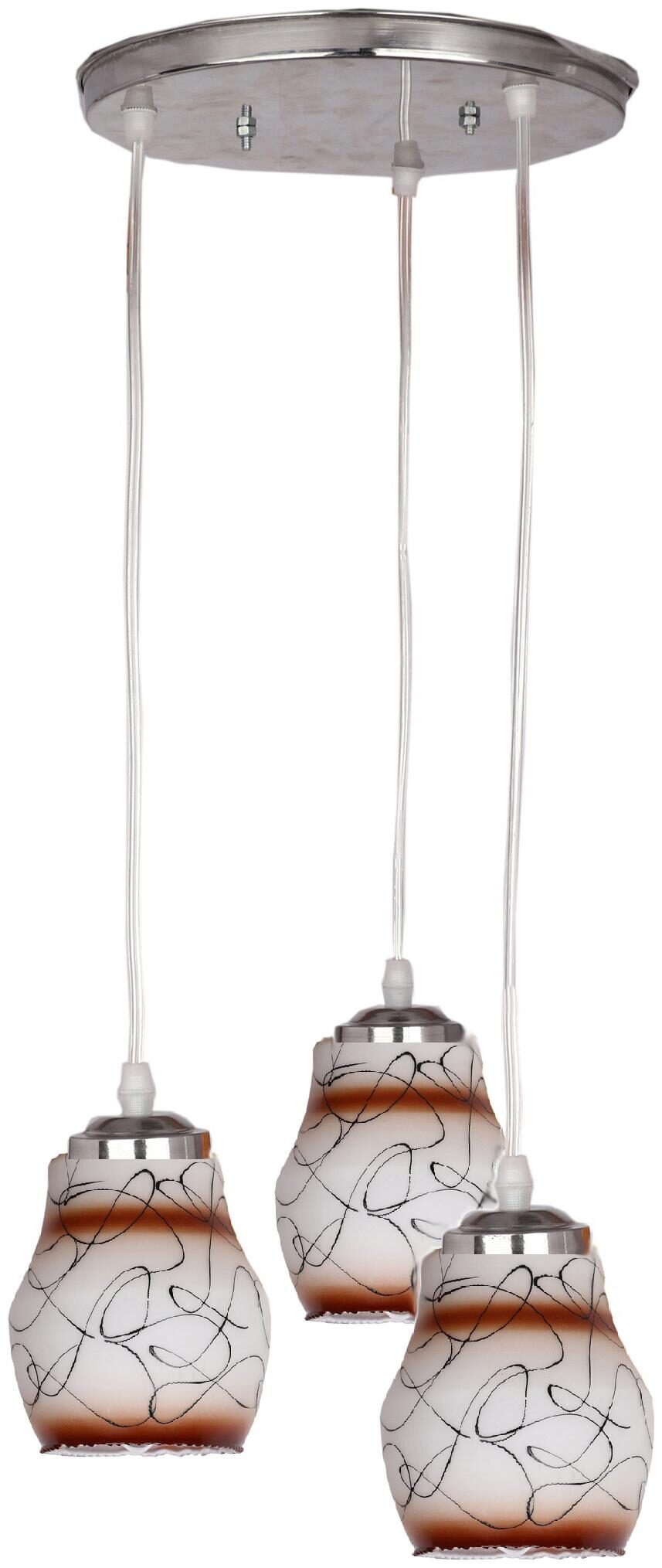 

Somil Designer Pendant Hanging Ceiling Lamp With Three Hanging Decorative Glass (Bulb Not Include)