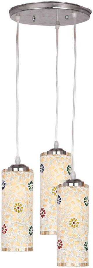 Somil Designer Pendant Hanging Ceiling Lamp With Three Hanging Decorative Glass With All Fitting And Fixture