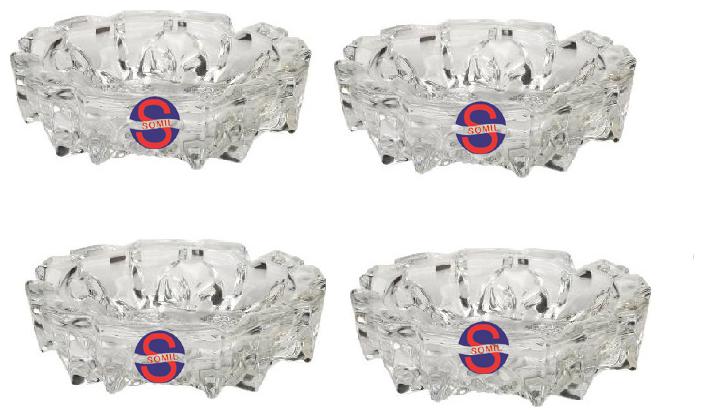

Somil Designer And Decorative Glass Ash Tray Stains And Spots Free For Bar And Home Set Of 4 Round