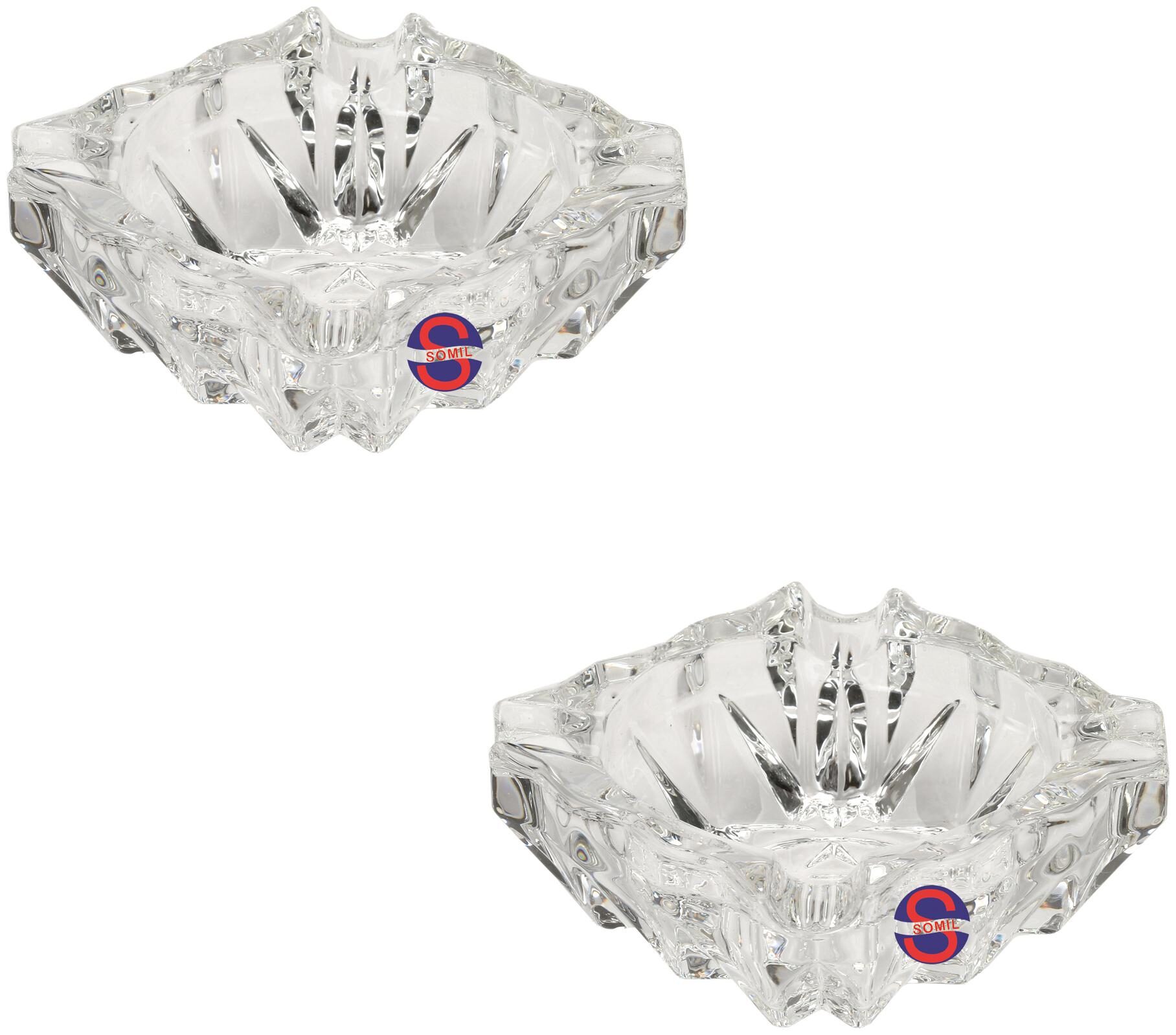 

Somil Designer And Decorative Glass Ash Tray Stains And Spots Free For Bar And Home Set Of 2 Square