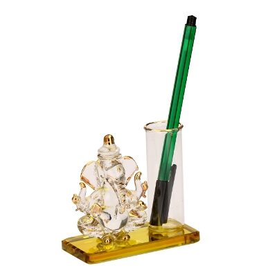 

Somil Dual Face Intellectual Ganesha Figurine With Pen Stand-IK