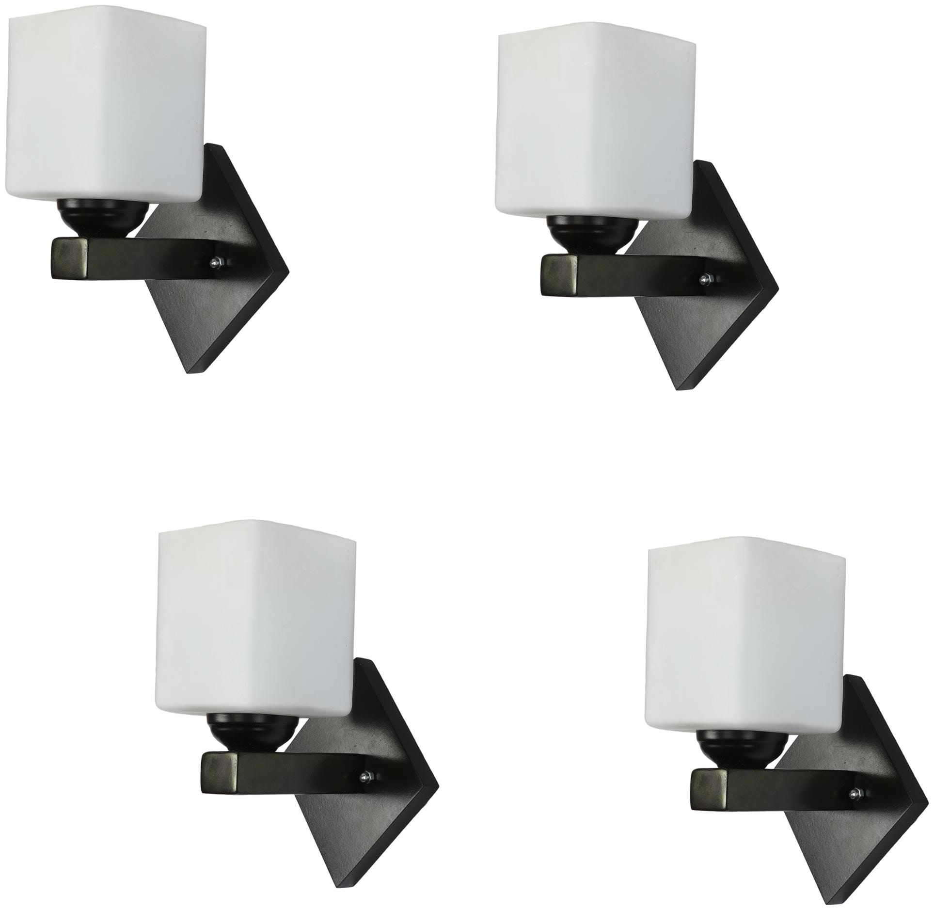 

Somil Fancy Designed Decorative LED Wall Lamp Light 7 Watt Glass white Wood (Set Of Four)