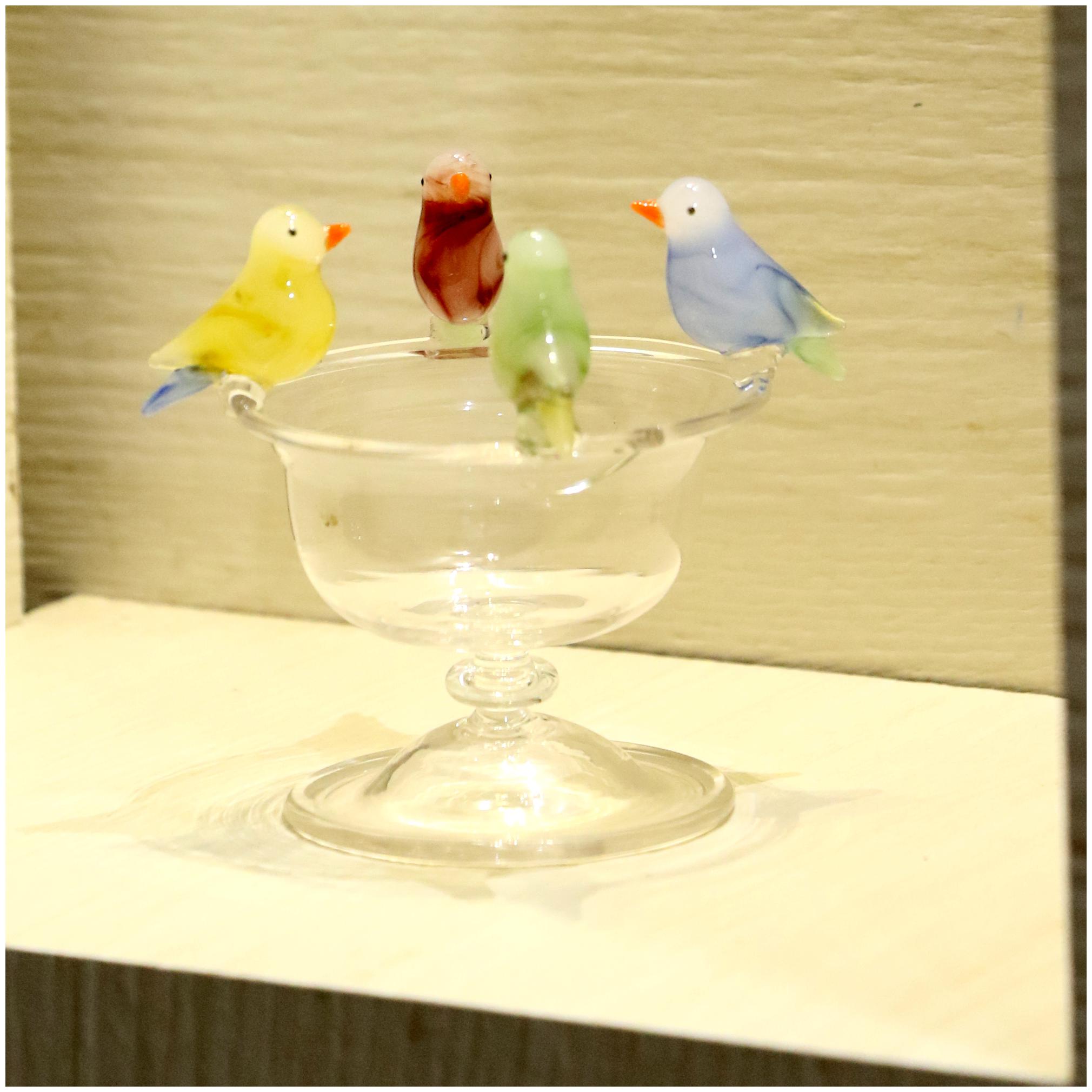 

Somil Four Thirsty Birds On A Bowl Decorative Showpiece