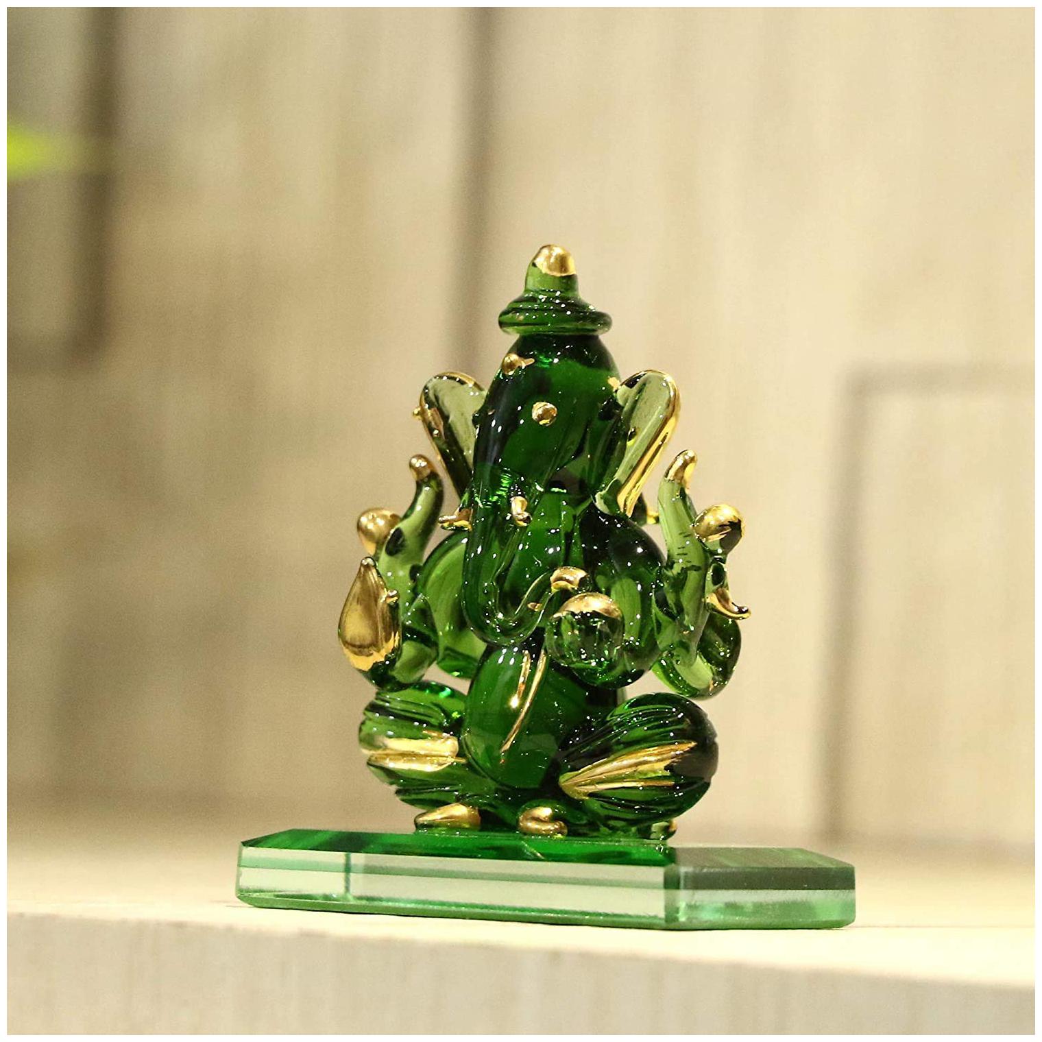

Somil Green Devine Blessing Ganesh Idol