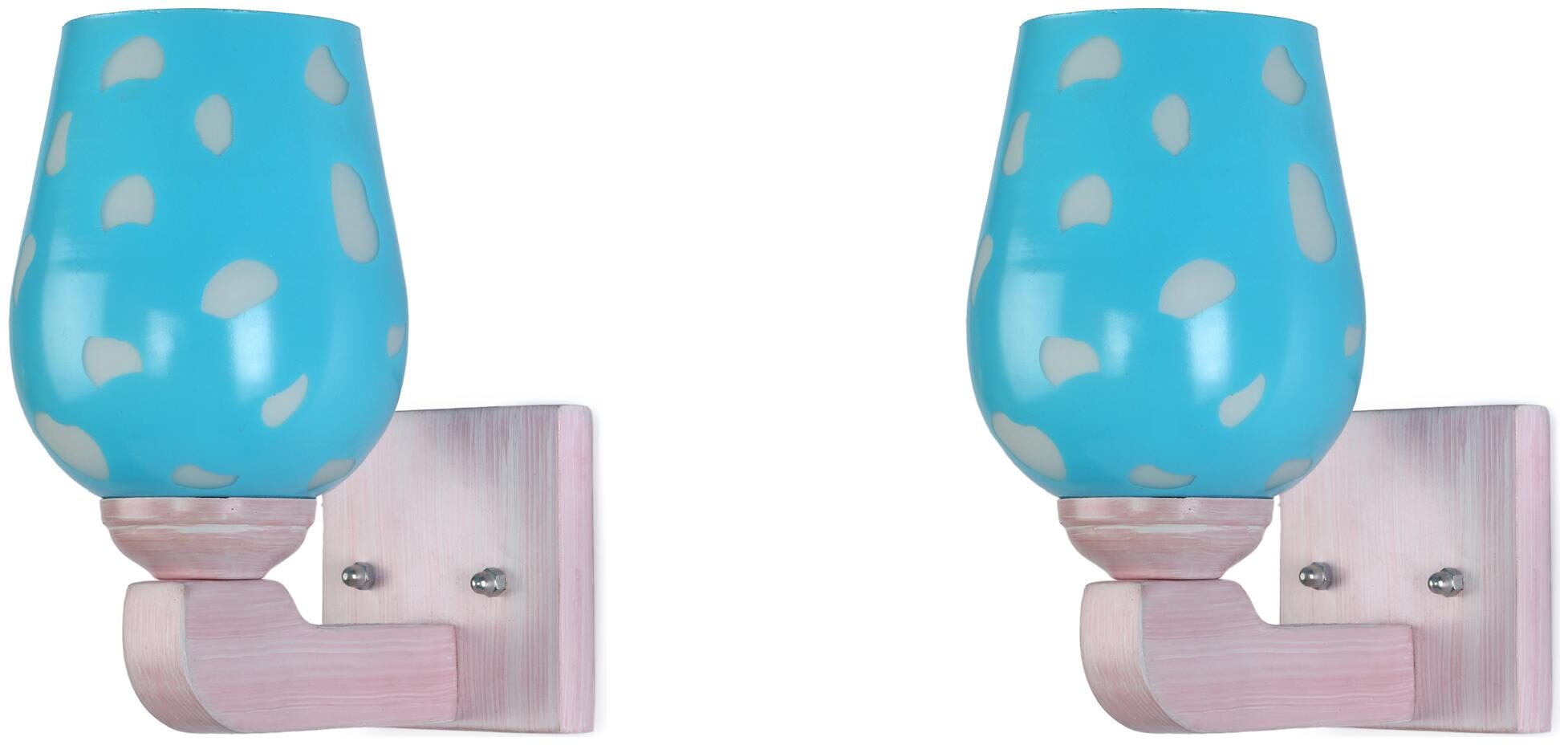

Somil LED Sconce Glass Wall Lamp Light With Sweet Pink Wood Fitting 7 Watt With All Fixture (Set Of 2)