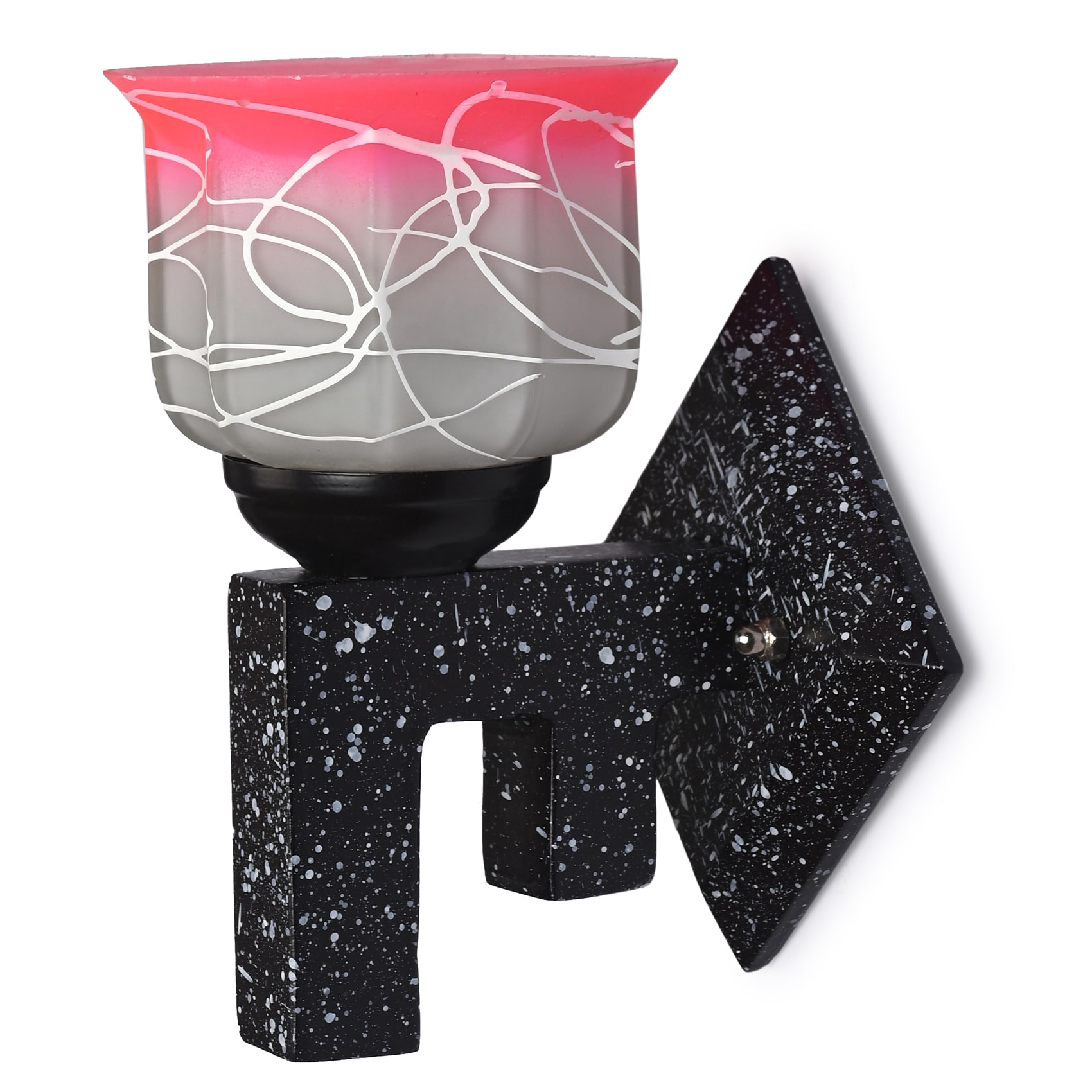 

Somil Marble Design Stylish Wood Wall Lamp Light with Colourful Glass Shade Compatible with LED