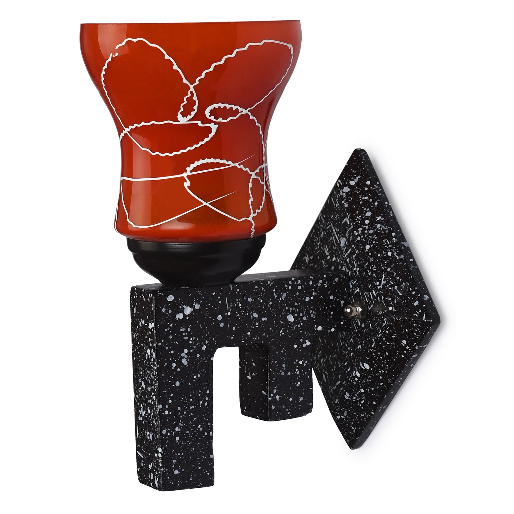 

Somil Marble Design Stylish Wood Wall Lamp Light with Colourful Glass Shade Compatible with LED