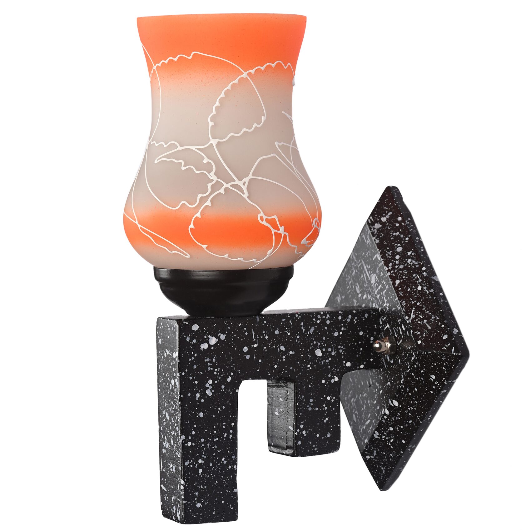 

Somil Marble Design Stylish Wood Wall Lamp Light with Colourful Glass Shade Compatible with LED