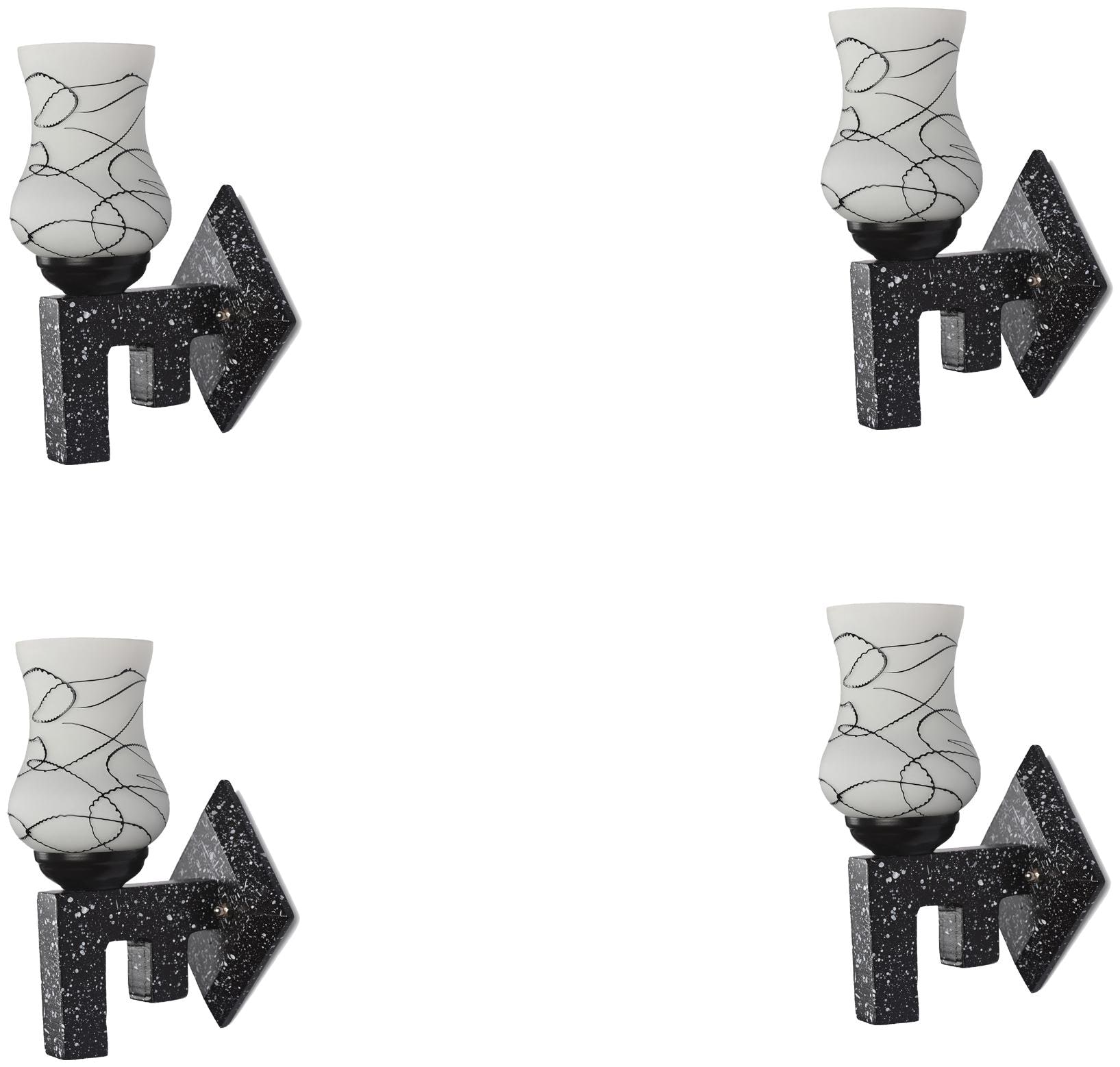 

Somil Marvel Design Stylish Wood Wall Lamp Light Of Colorful Glass Shade (Set of 4)