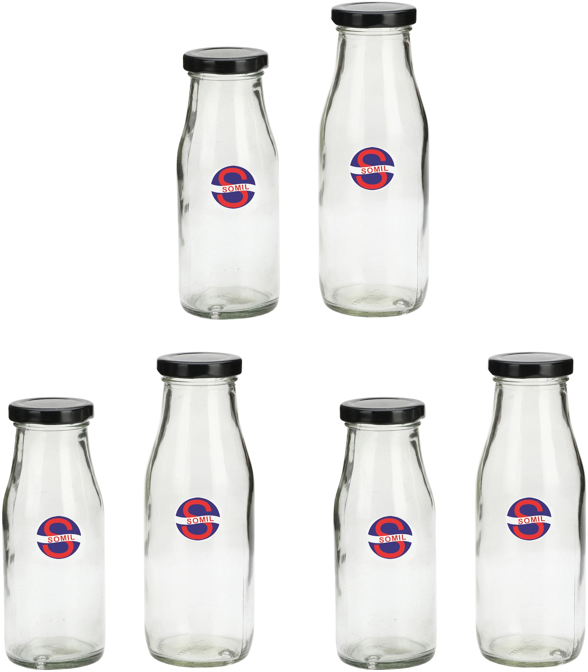 

Somil Multipurpose Storage Transparent Jar With Metal Lid Set Of 6 300 Ml Glass Round
