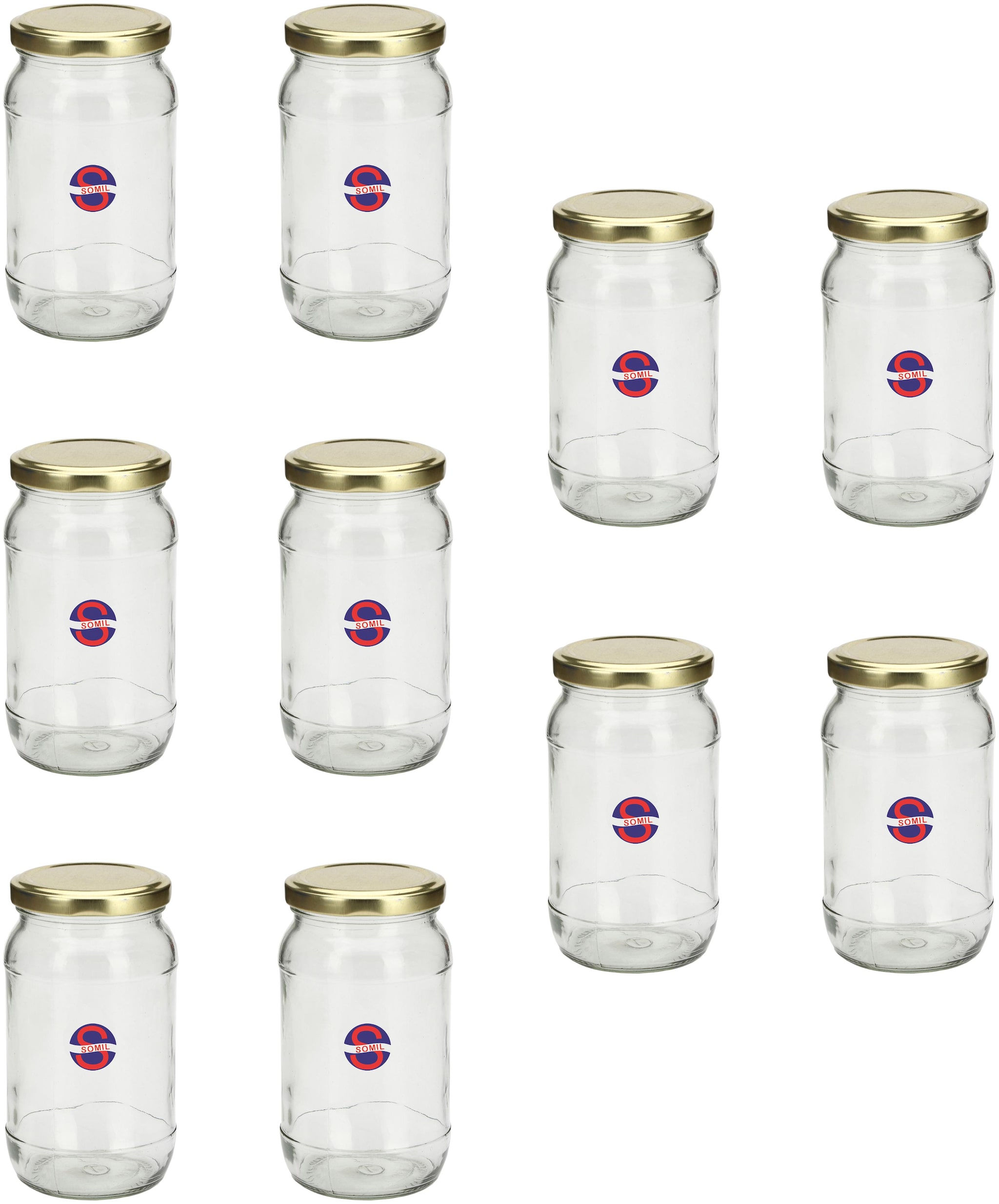 

Somil Multipurpose Storage Transparent Jar With Metal Lid Set Of 10 300 Ml Glass Round