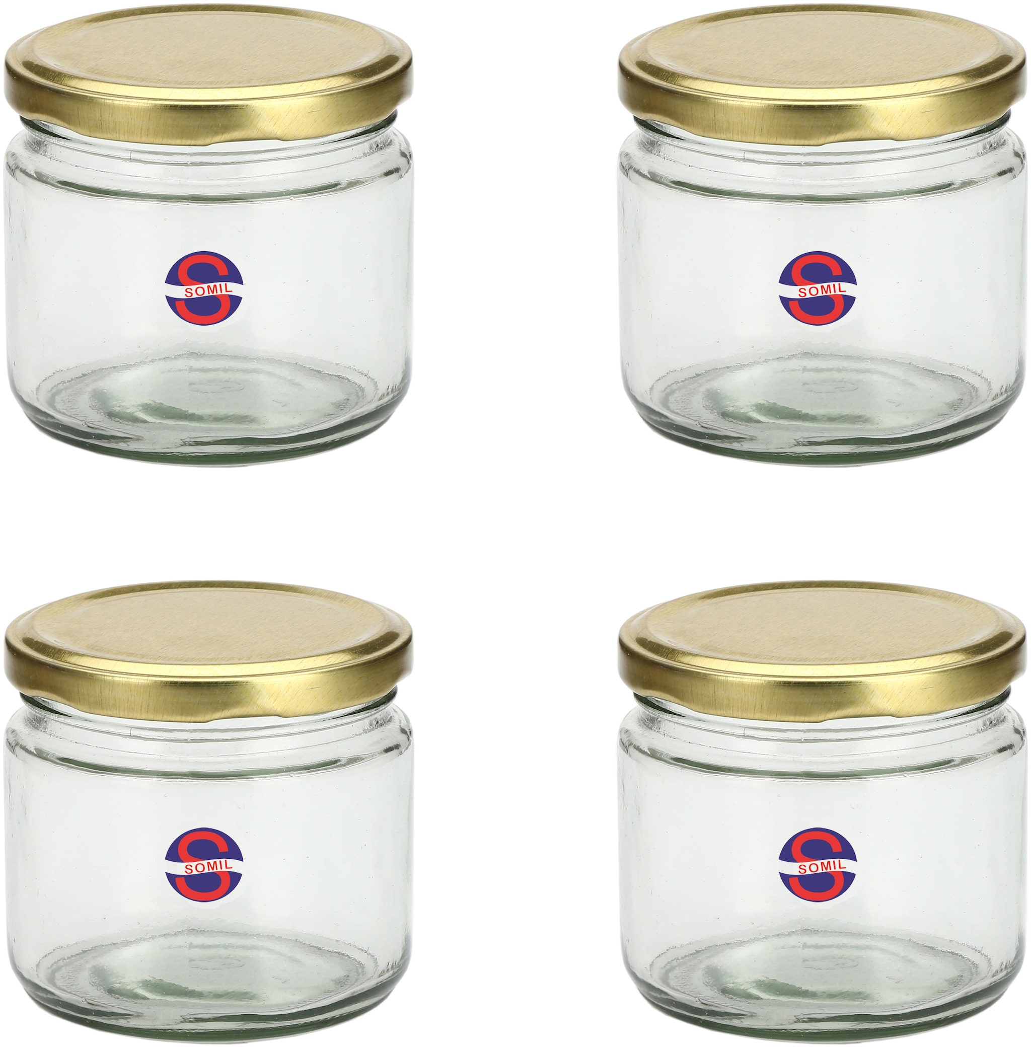 

Somil Multipurpose Storage Transparent Jar With Metal Lid Set Of 4 300 Ml Glass Round