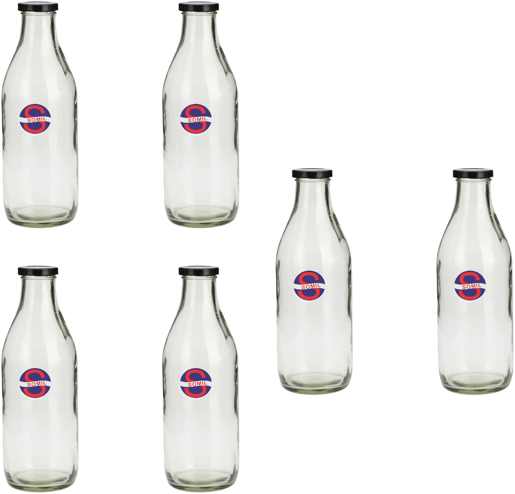 

Somil Multipurpose Storage Transparent Jar With Metal Lid Set Of 6 1000 Ml Glass Round