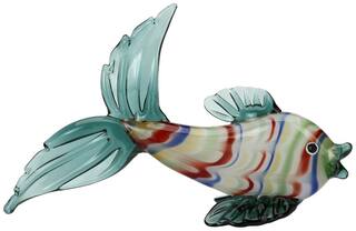 Somil Naughty & Sly Colorful Glass Fish Showpiece