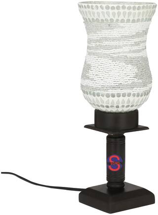 Somil New Designer Decorative Wooden Table Lamp With Hand Decorative Glass Shade For Colorful Magical Lighting Effect -BT30