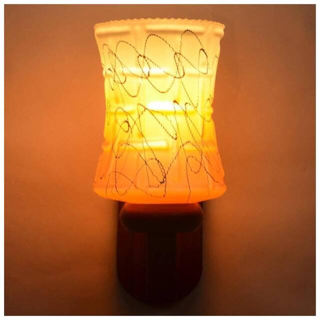 Somil New Designer Hand Decorative Colorful Glass Wall Lamp Light With Stylish Wooden Fitting -OL72