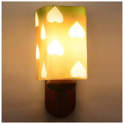 Somil New Designer Hand Decorative Colorful Glass Wall Lamp Light With Stylish Wooden Fitting -OL92