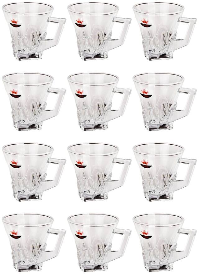 Somil New Design & Style Glass Tea Cup Set Of 12 Model No-b26