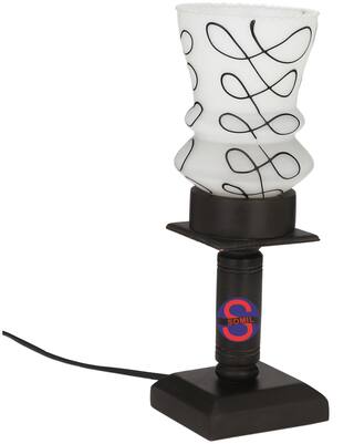 Somil New Designer Decorative Wooden Table Lamp With Hand Decorative Glass Shade For Colorful Magical Lighting Effect -BT64