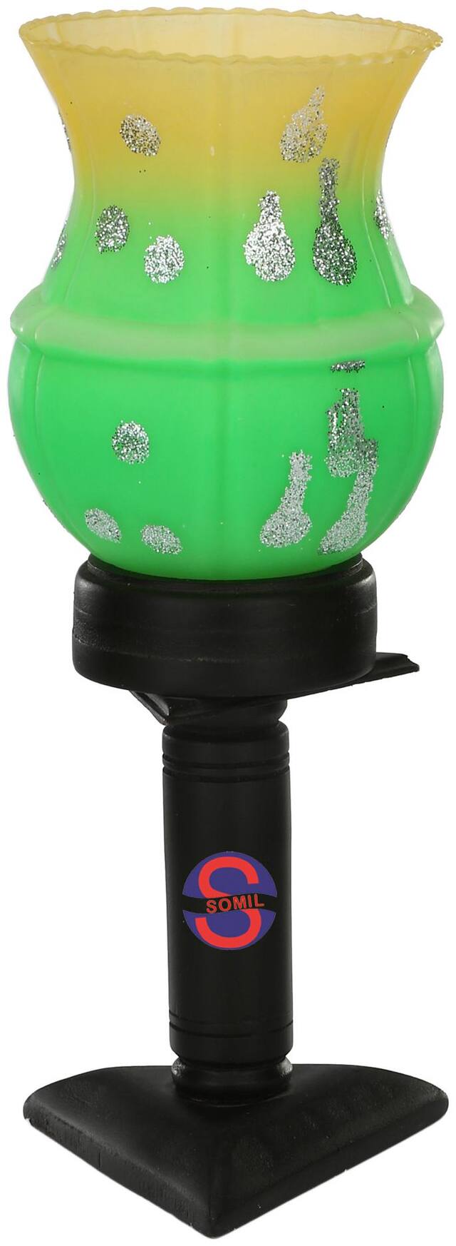 Somil New Designer Decorative Wooden Table Lamp With Hand Decorative Glass Shade For Colorful Magical Lighting Effect -BT89