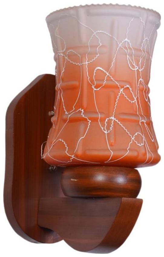 

Somil New Designer Hand Decorative Colorful Glass Wall Lamp Light With Stylish Wooden Fitting -OL42
