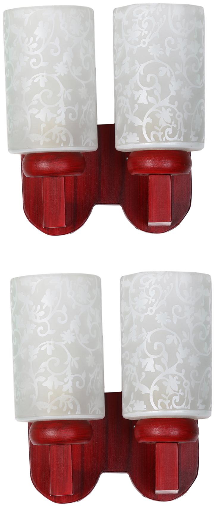 

Somil New Stylish Twins Hand Decorative Colorful Glass Wall Lamp Light With Royal Wooden Fitting ( Set Of Two) DN-2wA165