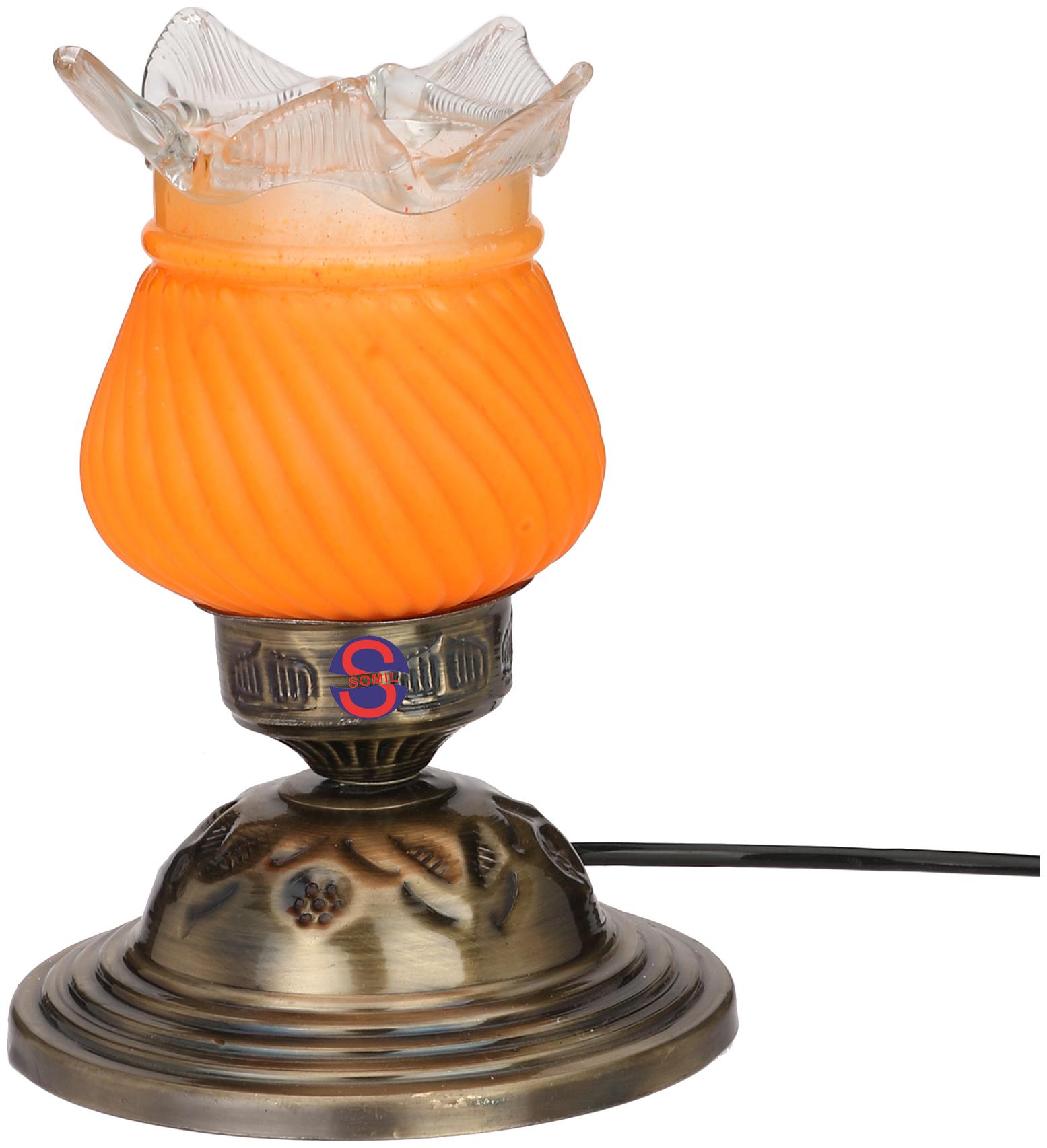 

Somil New Stylish Designer Decorative Glass Metal Table Lamp With Hand Decorative Colorful Glass Shade For Magical Lighting Effect-ST053