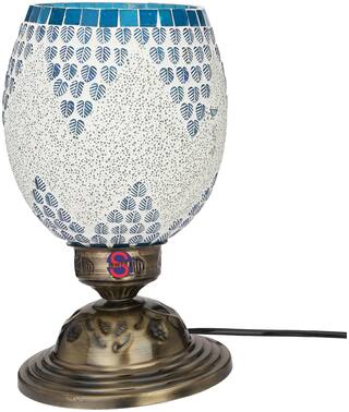 Somil New Stylish Designer Decorative Glass Metal Table Lamp With Hand Decorative Colorful Glass Shade For Magical Lighting Effect-ST016