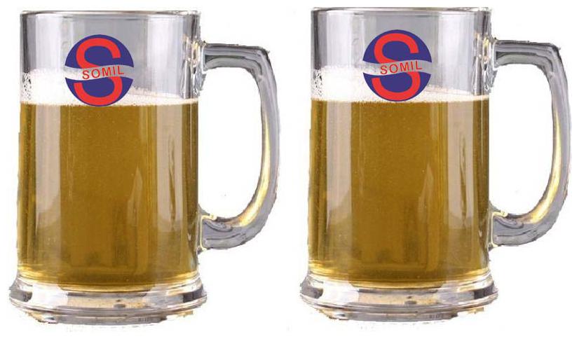 

Somil New Stylish Designer Bear Juice Multipurpose Glass Mug With Easy Grip Handle Transparent Clear Set Of 2