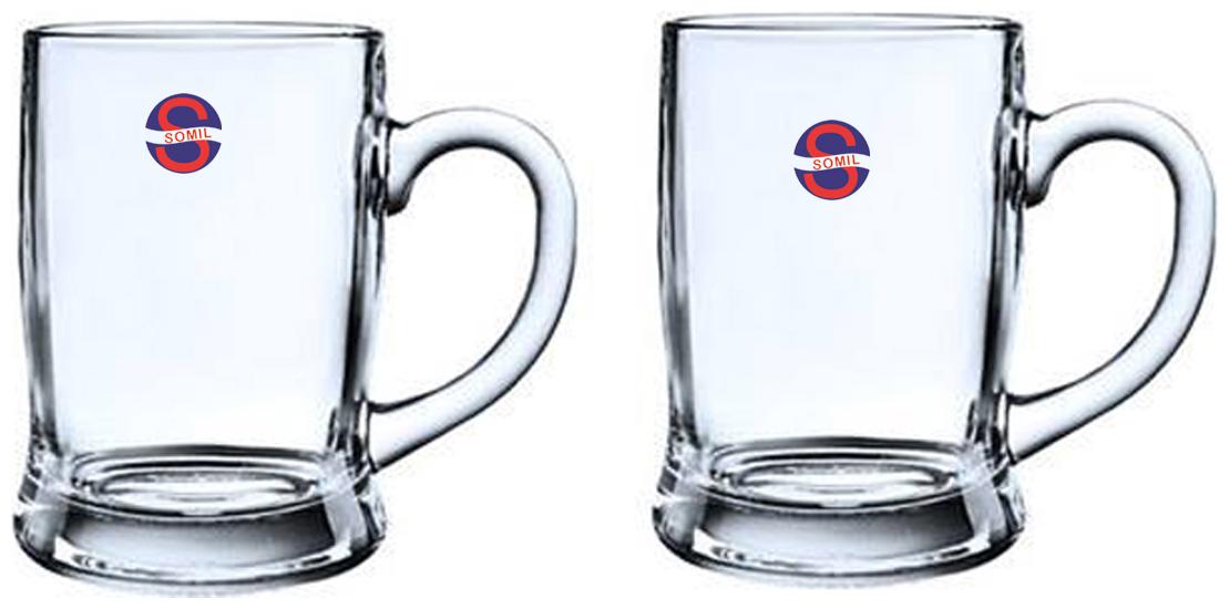

Somil New Stylish Designer Bear Juice Multipurpose Glass Mug With Easy Grip Handle Transparent Clear Set Of 2