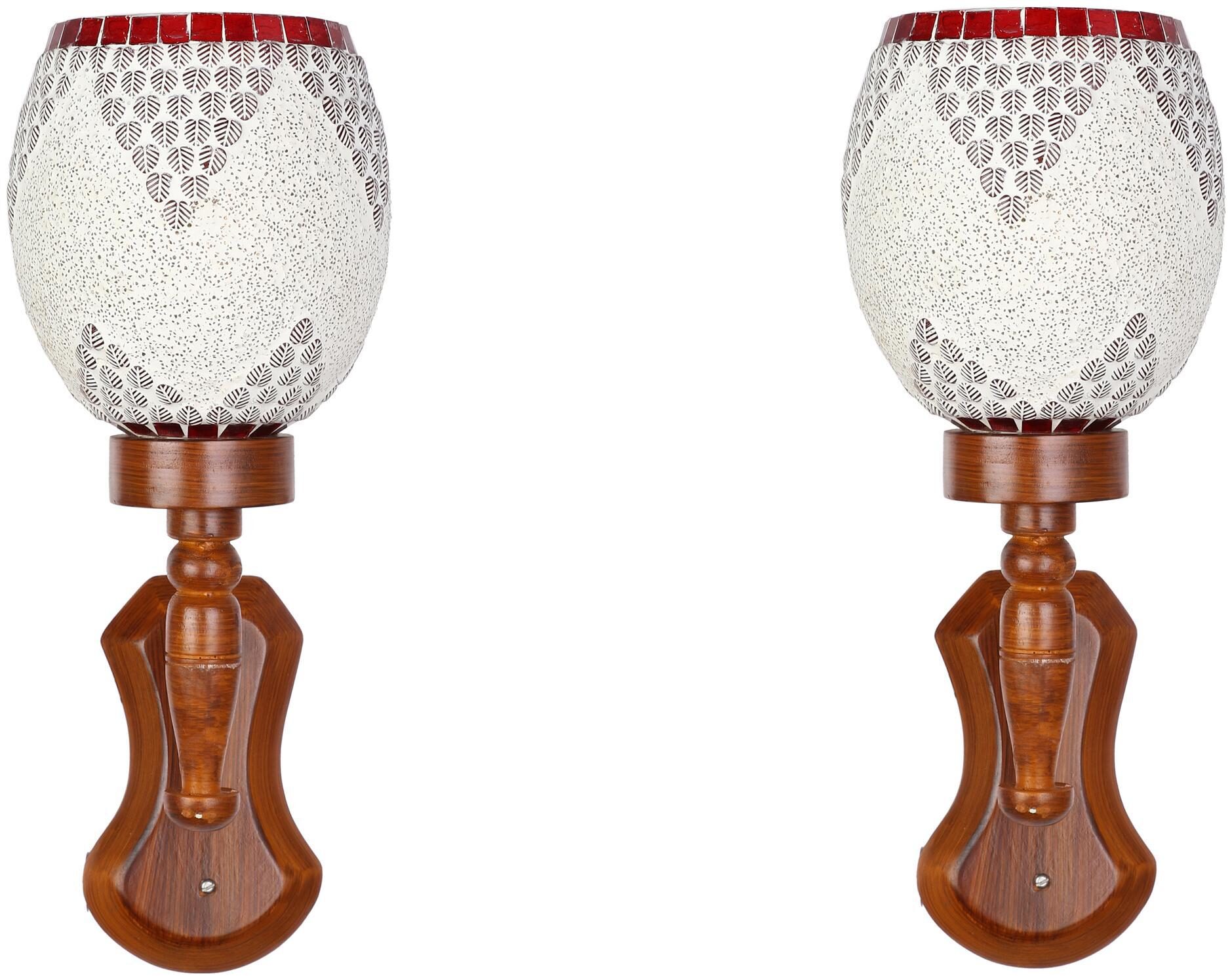 

Somil New Stylish Hand Decorative Colorful Glass Wall Lamp Light With Royal Metal Fitting