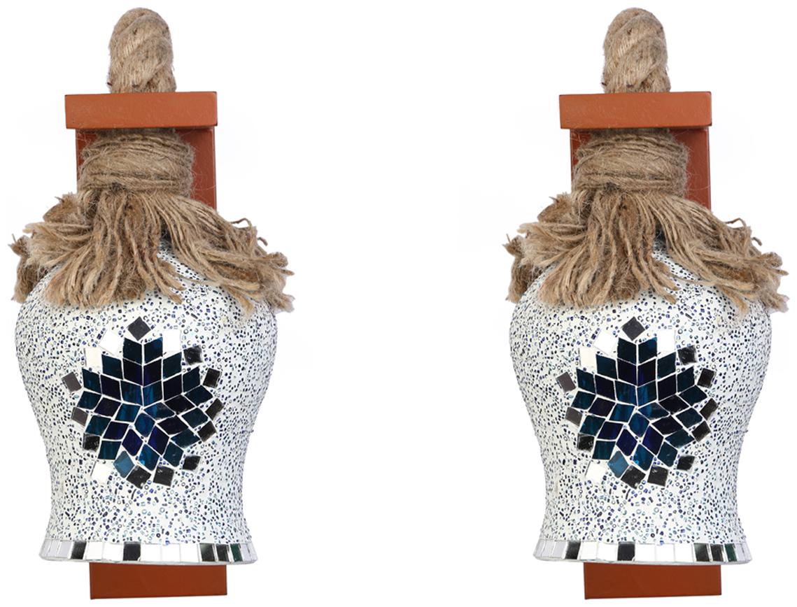 

Somil New Wall Lamp Light With Hand Decorative Colorful Glass Shade (Set Of Two )
