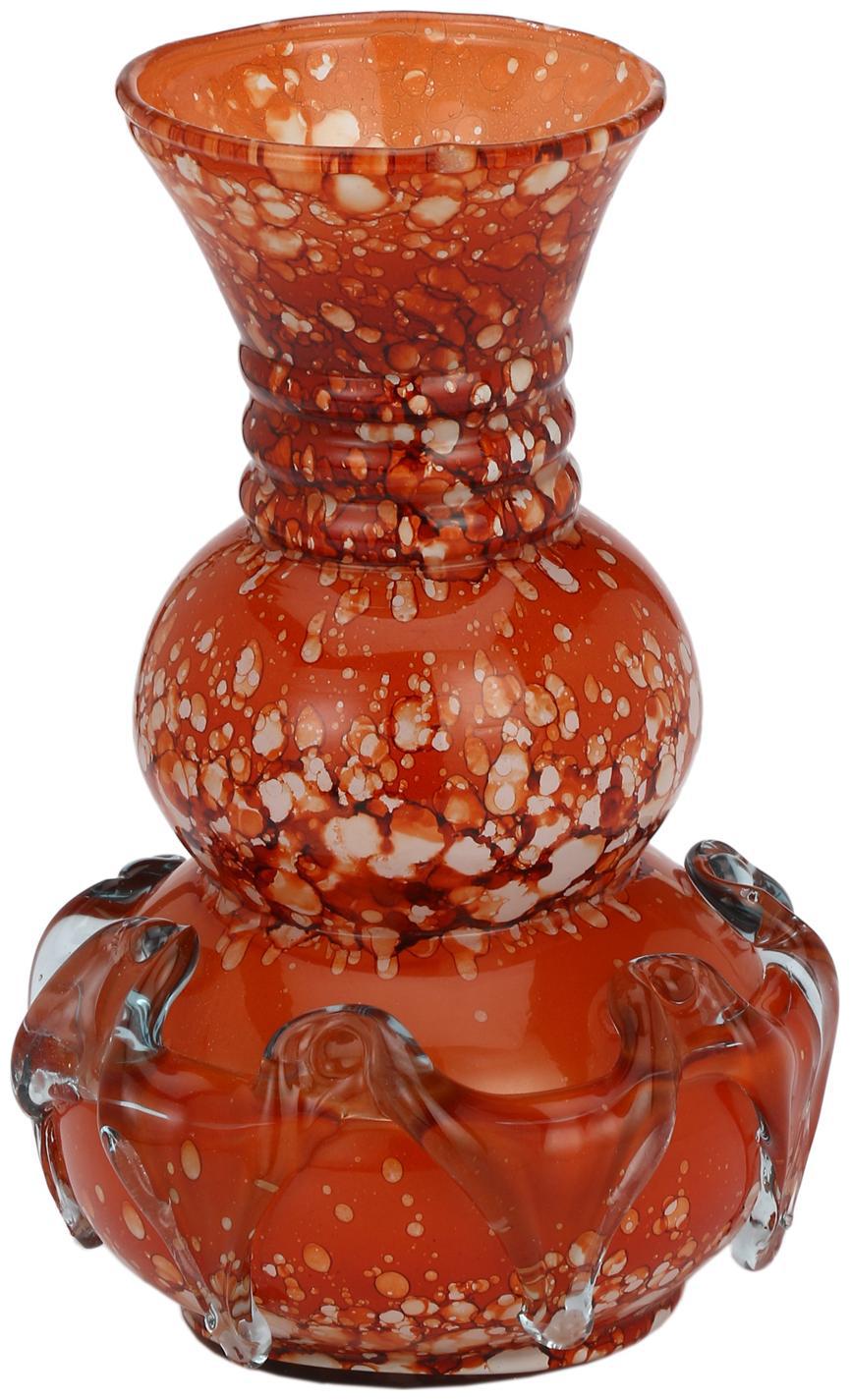 

Somil Orange Glass Flower Vase Hand Decorative With New Stylish Shape-FP35