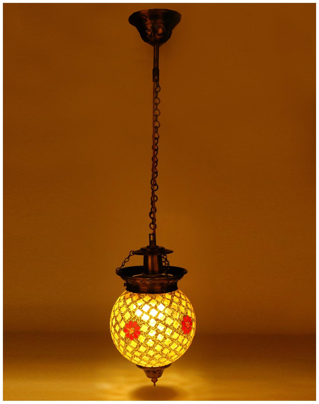 

Somil Pandent Glass Ceiling Lamp Equipped With Colorful Chips