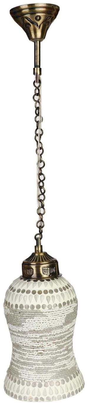 Somil Pandent Magic Light Ceiling Lamp Hand Decorative With Colorful Chips & Beads-(Set Of Two)