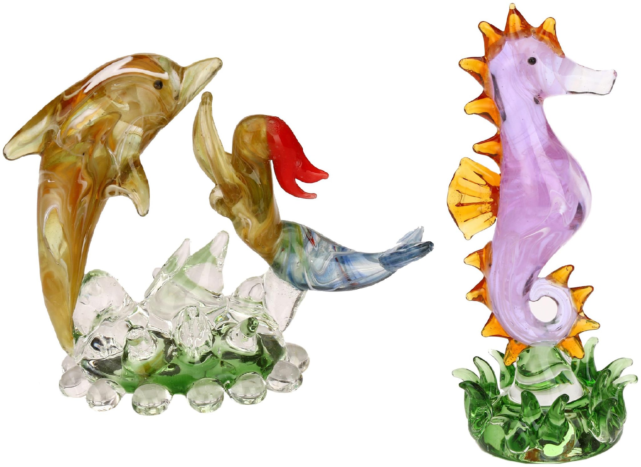 

Somil Playing FairyWith Dolphin In Water Attractive Crystal Seahorse Combo