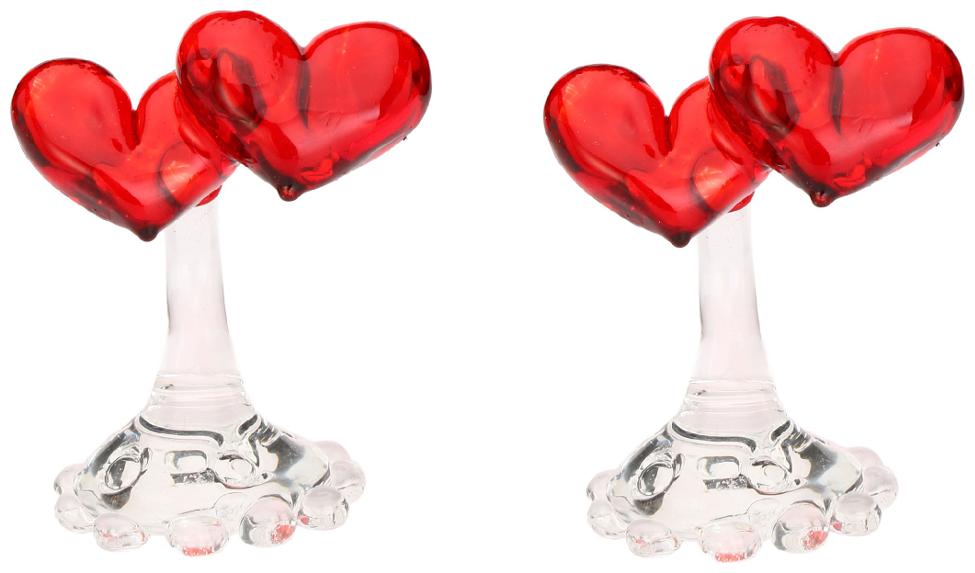 

Somil Pulsation Romantic Lover s Heart Red Crystal Figurine (Set OF 2)-JS1