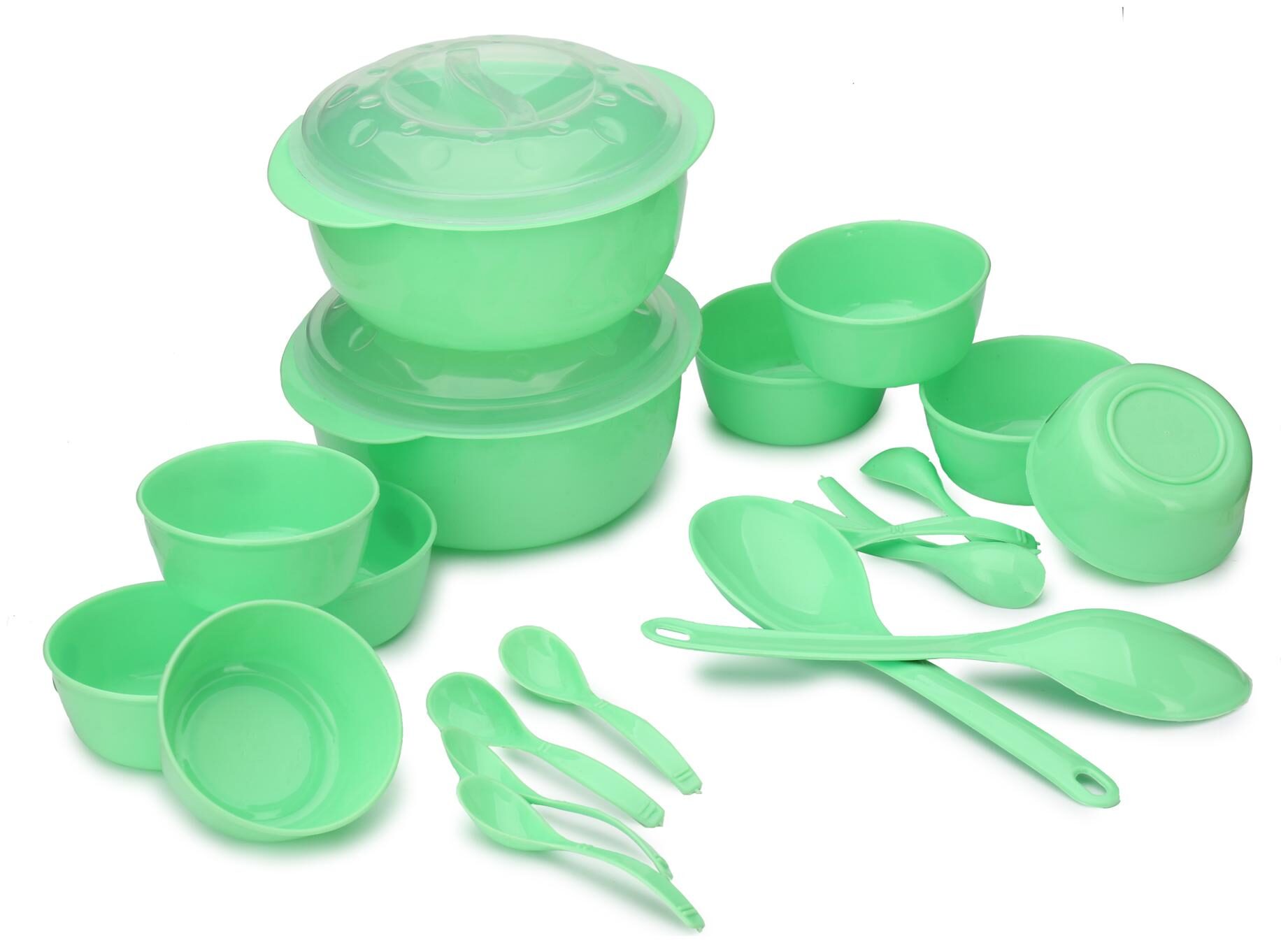 

Somil Round Plastic Green Serving Set 22 pcs