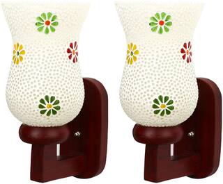 Somil Sconce Glimmer Wall Lamp Ornamented With Colorful Flower Chips & Beads (Set Of 2)