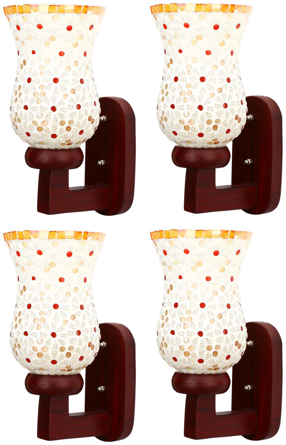 

Somil Sconce Glimmer Wall Lamp Ornamented With Colorful Flower Chips Set Of 4