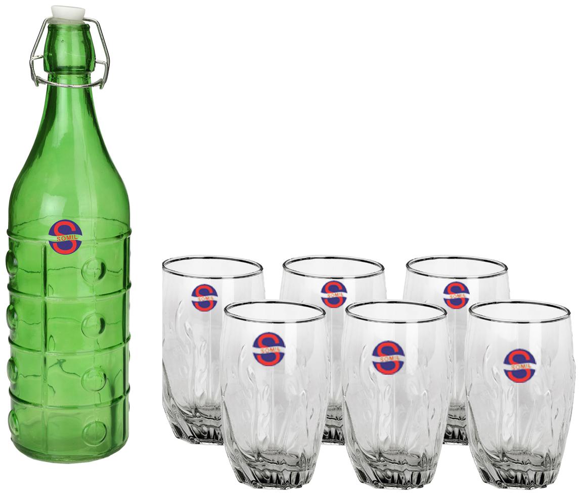 

Somil Glass Green Water Bottle ( 1000 ml Set of 7 )