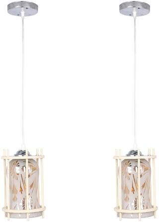 Somil styles Pendant Hanging Ceiling Lamp Light With styles Wooden Box & All Fitting (Set Of Two) -Wd43