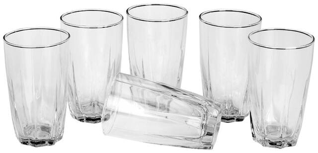 Somil Stylish Shape Self Designer Multipurpose Glass Design No-v25 Set Of 6