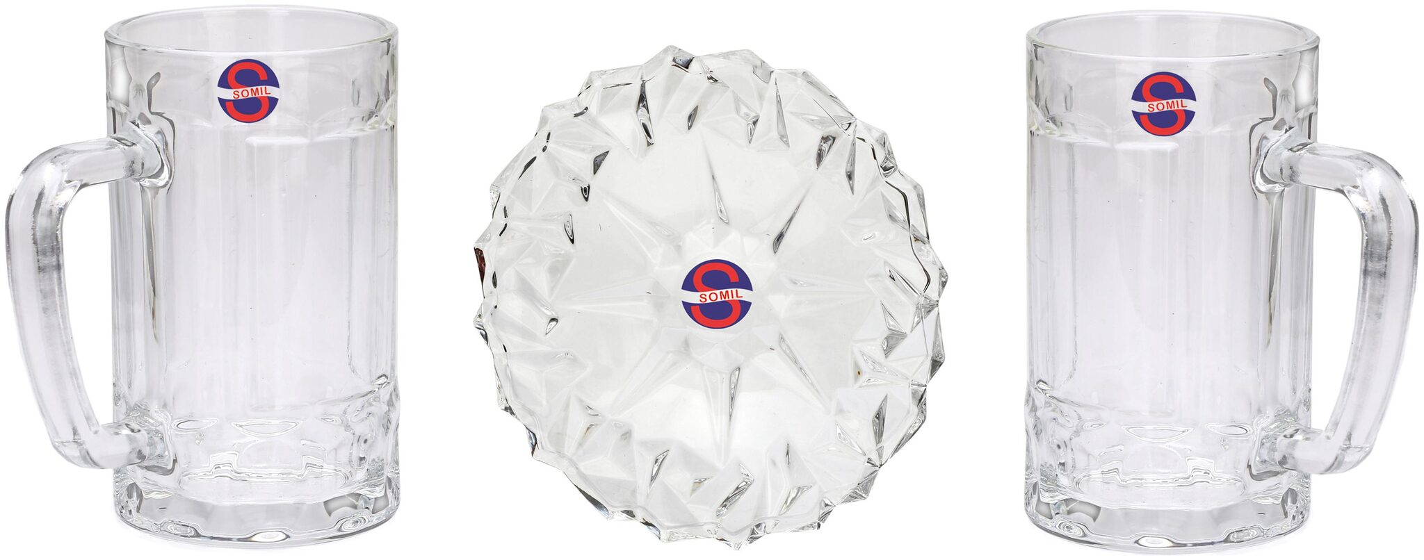 

Somil Transparent Beer Somil Combo Set Of 2 Transparent Beer Glass 1 Snack Plate