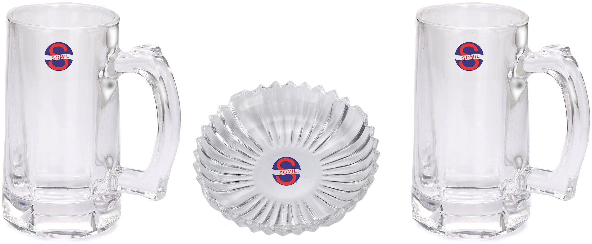 

Somil Transparent Beer Somil Combo Set Of 2 Transparent Beer Glass 1 Snack Plate