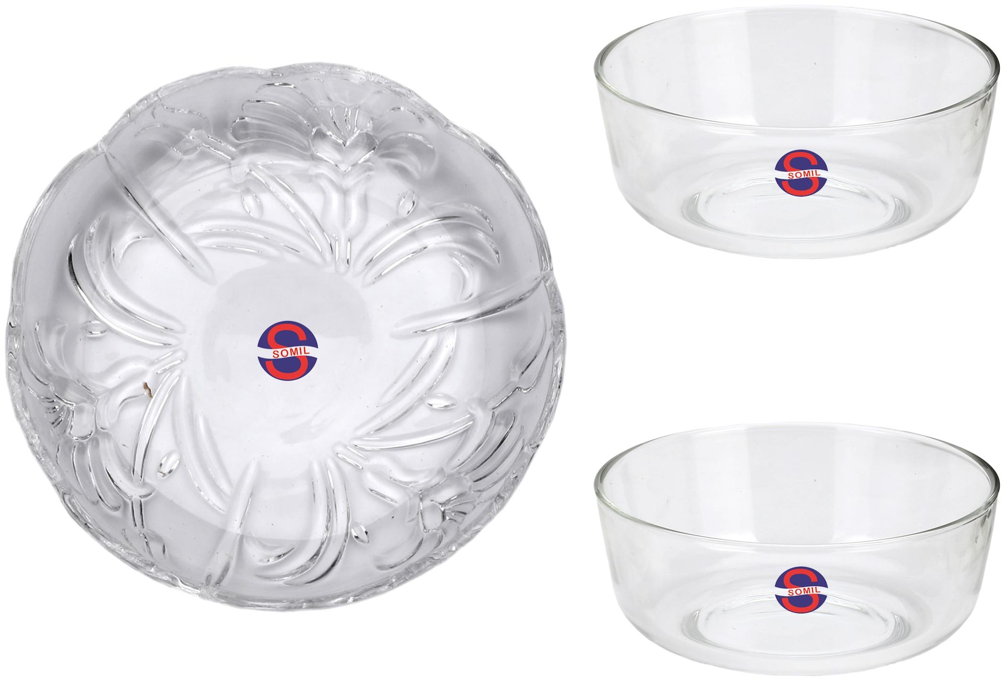 

Somil Transparent Glass Bowl And 1 Snack Plate Transparent Glass Round For Multipurpose Serving