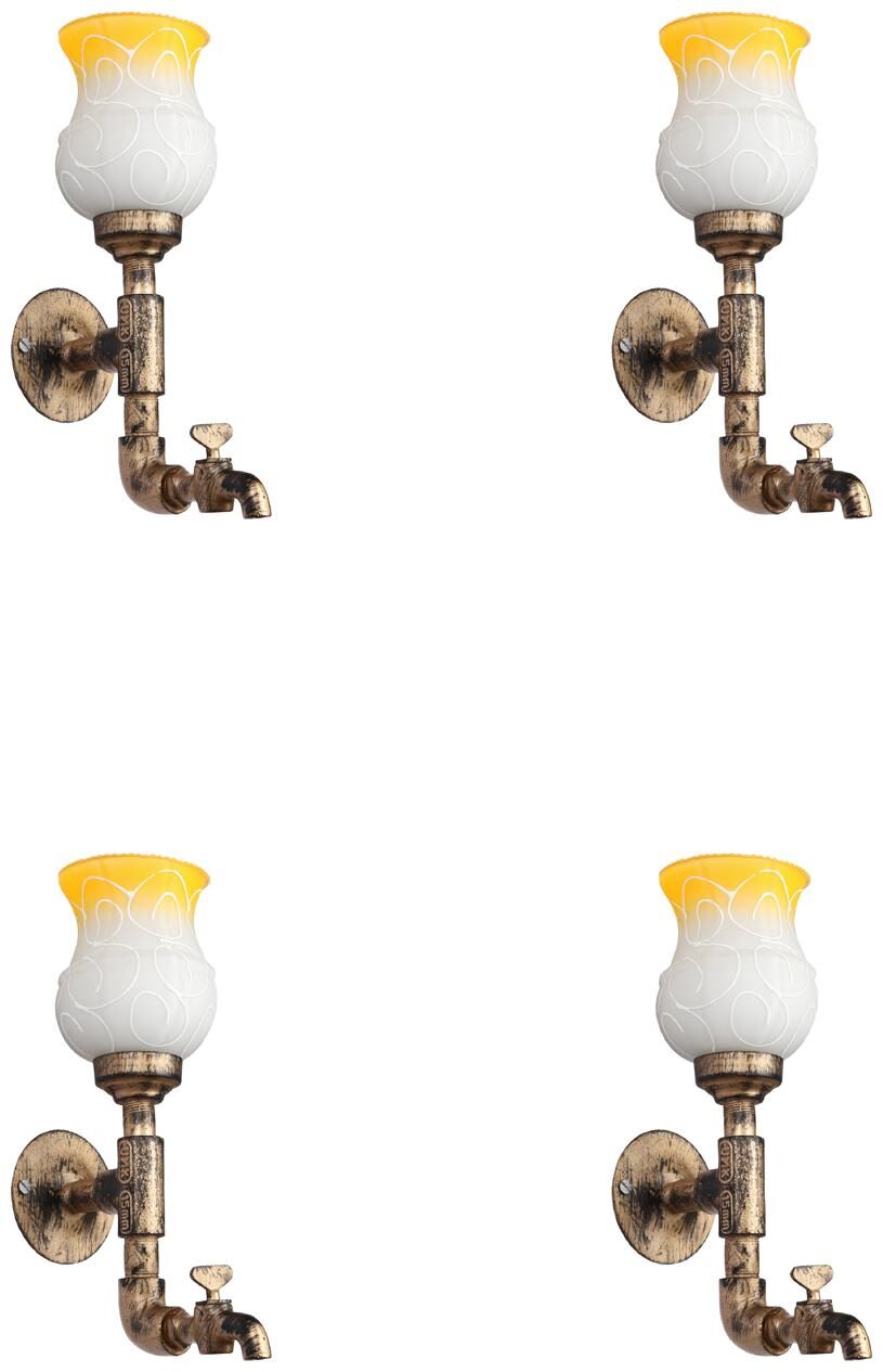 

Somil Vintage Tap Wall Lamp Light Colorful Decorative Glass Shade (Set of 4)