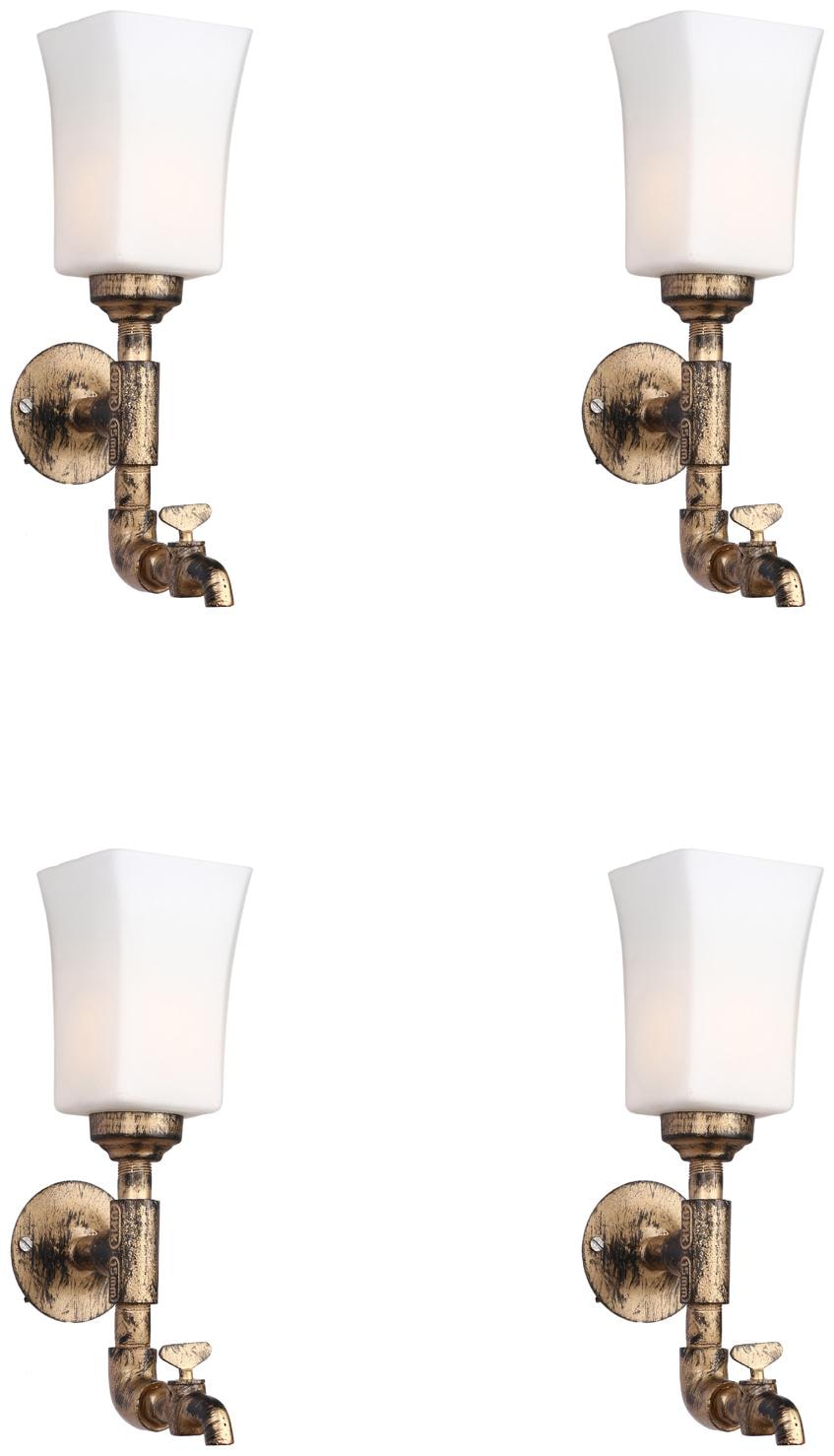 

Somil Vintage Tap Wall Lamp Light Colorful Decorative Glass Shade-Set of 4