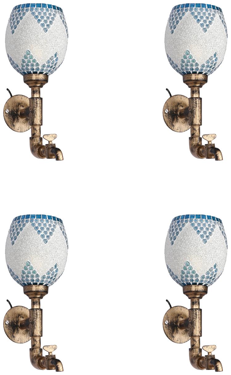

Somil Vintage Tap Wall Lamp Light Colorful Decorative Glass Shade-Set of 4