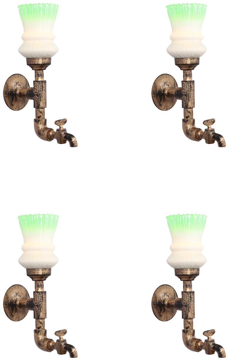 

Somil Vintage Tap Wall Lamp Light Colorful Decorative Glass Shade (Set of 4)